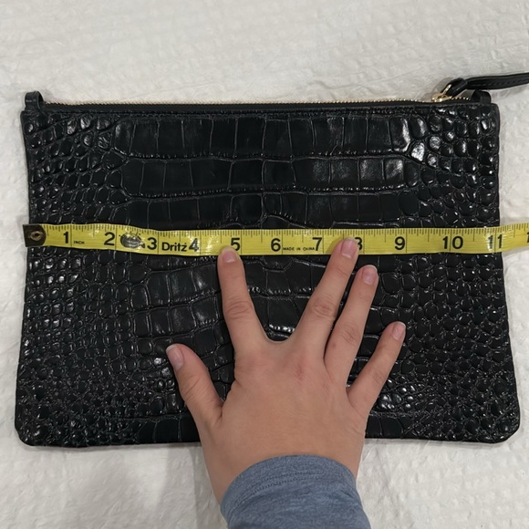 Clare V NWT flat clutch with tabs black crocodile snakeskin - Picture 6 of 7